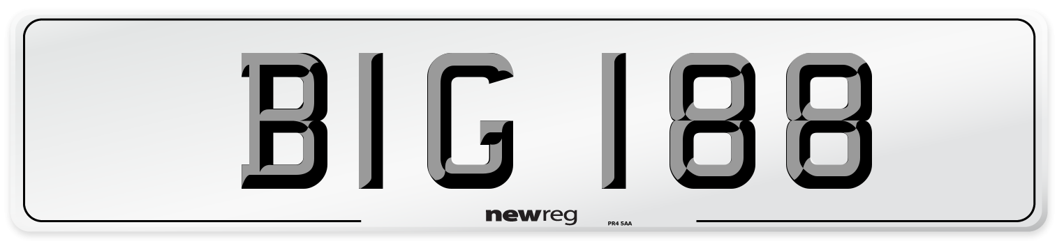 BIG 188 Number Plate from New Reg